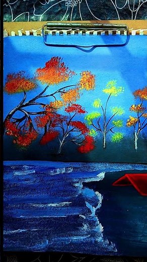 drawing landscape with color #LandscapeDrawing #ColorDrawing #ArtForBeginners #HowToDraw