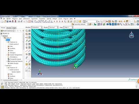 ABAQUS Tutorial-Step-By-Step Steel spring Static stiffness analysis