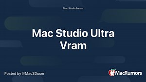Mac Studio Ultra Vram
