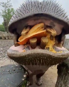 Watch a Hippo Eat a Whole Pumpkin!