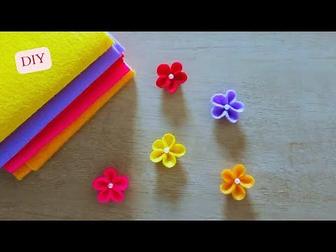Flor de Feltro para iniciantes Como fazer flor de Feltro Simples e Fácil