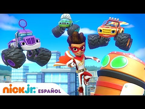 Blaze y los Monster Machines | ¡Paren a los robots destructores! | Nick Jr. en Español