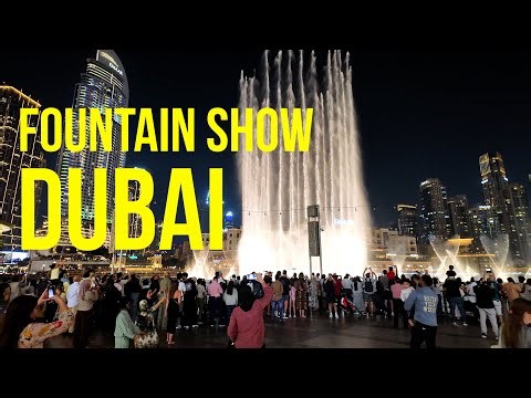 Dubai Fountain Show Walk | Burj Khalifa Lake | Downtown DXB Night Walk | SDR
