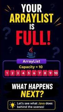 Java Interview Question: What Happens When ArrayList Gets Full? #javainterview