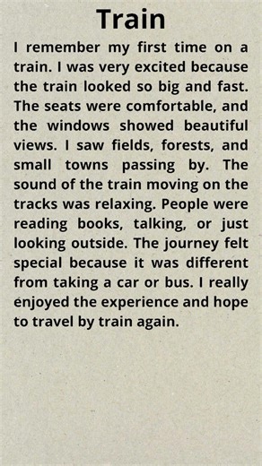 English Story for Learning | My First Train Journey (Easy Listening Practice )