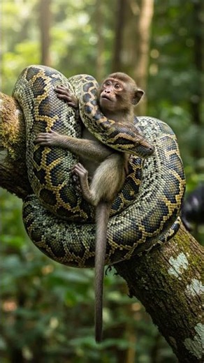 Python hunting monkey #python #animals #shorts