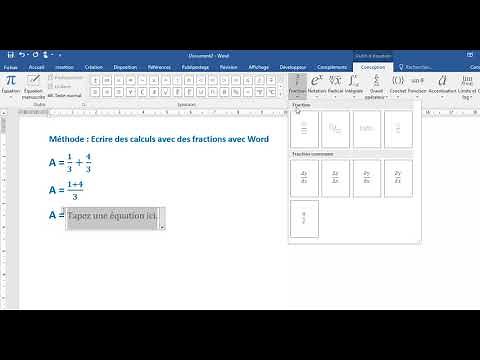 Tuto Ecrire des fractions avec Word