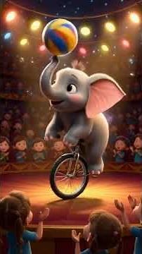 Cute Baby Elephant Circus Show! Adorable Elephant on a Unicycle