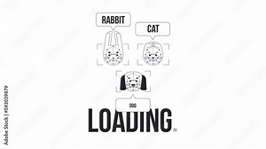 Computer vision bw loader animation. AI image recognition. Flash message 4K video footage. Isolated monochrome loading progress indicator with alpha channel transparency for UI, UX web design Stock Video