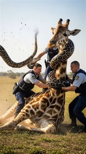 Officers Finally Break the Python’s Grip — Dramatic Rescue Continues #shortvideo