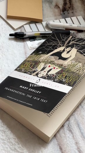 Annotating Frankenstein by Mary Shelly! I’ve been wanting to read this for so long and an so glad I finally got around to it. I’m about halfway through and really enjoying it! #frankenstein #maryshelley #classics #classicbooks #penguinclassics #annotatedbooks #annotating #bookaesthetic #booktok
