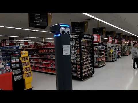 Marty the roving robot reports spills in the Fall River Stop & Shop.