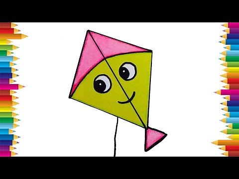 How to draw a kite easy || Kite drawing step by step || how to draw kite ||