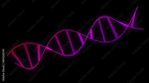 dna helix on black background, animated DNA Double Helix Rotating in Blue Space, dna strand helix human body medical science animation, Double helix structure DNA molecule animation