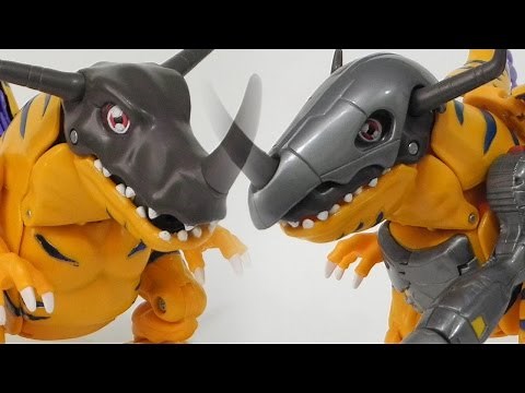 Greymon evolve into MetalGreymon(グレイモン進化メタルグレイモン)-Bandai Digimon Digivolving Figure Toy