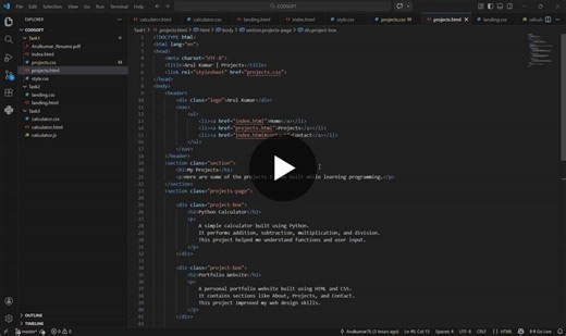 #internship #codesoft #webdevelopment #frontenddeveloper #html #css #portfolio #learningjourney | Arulkumar S