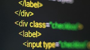 HTML code on a dark background - Free Stock Video