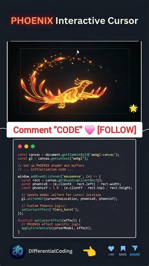 (Save it 🔥) Phoenix Interactive Cursor CSS. #css #frontendcourse #uidesignlearning
