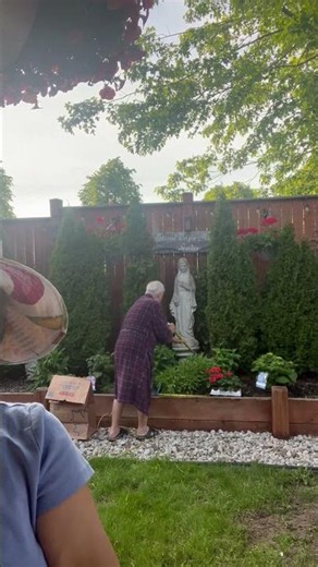 Lola Juliet’s Novena Garden, trimming the evergreen trees|‪@JulietRasco‬