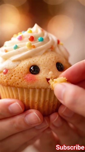CUTEST CUPCAKE FOOD BABY EVER 😍🧁 | KAWAII ANIMATION SHORTS #cupcake #ai #trending #shorts