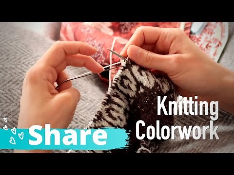 knitting colorwork - continental knitting colour work - knittingILove