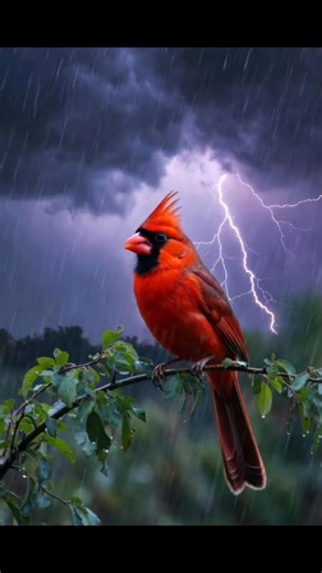 55 reactions | Cardinal bird during a thunderstorm | Cardinal Lovers Usa | Facebook