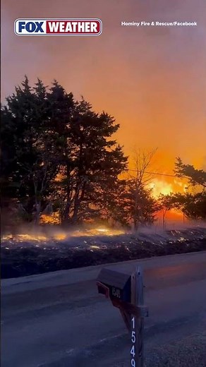 Flames erupt from Oklahoma grass fire
