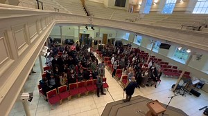 The Crown College Choir singing, “I Was Once a Stranger” by Robert Murray M’Cheyne (1813-1843) in his church in Dundee, Scotland. | The Crown College