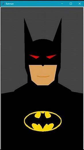 Batman drawing in Python turtle graphics