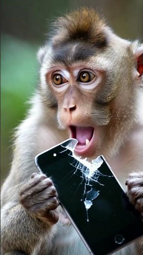 Monkey Tries to Eat an iPhone?! 😂 Shocking Funny Moment!"