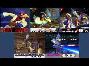 All Super Smash Bros. Classic Modes (Melee to Ultimate) with Falco (Hardest Difficulty)