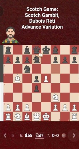 Chess Opening : Scotch Game: Scotch Gambit, Dubois Réti Advance Variation