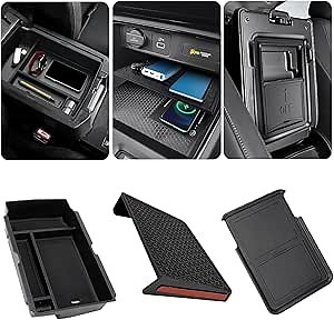 3PCS Center Console Organizer for 2023 2024 2025 2026 Honda CR-V & CR-V Hybrid Accessories, Custom Fit Armrest Tray, Console Tray and Hidden Storage Box, ABS Material