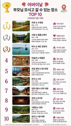 부모님 모시고 가기 좋은 곳 TOP10🔥