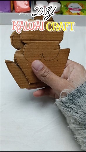 DIY kawai craft✨💗|with waste cardbod |#diy #artshorts #craft #millionviews #cardboardcraft