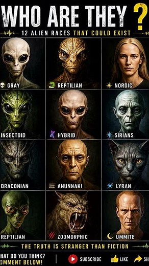 12 Alien Races That Could Exist… Which One Is Real? 👽 #nasa #space #alien #uap