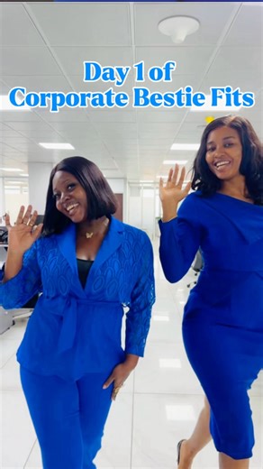 Oluwayemisi Oshokoya | Content Coach for Corporate Girlies on Instagram: "Day 1 | Corporate Bestie Fits | Whose outfit would you rock? Mine or Liz’s ? Today’s assignment was Blue 💙 come back tomorrow for another color combo 🫵🏾 W @lizbethmiwa_ #missyemisi corporate outfits workwear inspiration office outfit ideas corporate fashion women corporate style work outfits for women office wear inspiration corporate girl style work fashion inspo business casual outfits office style women corporate chi
