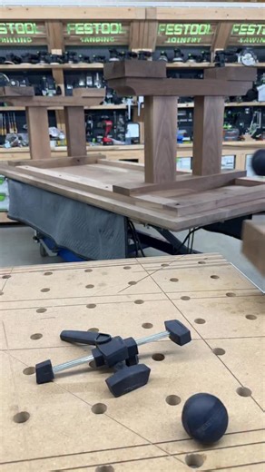 Testing a profile idea for the table base foot pads with the @festoolcanada OF 1400 router. Will either do convex or concave but needed to see it to decide | The Dusty Lumber Co.