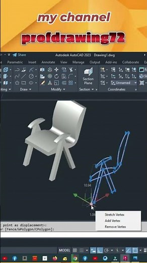 أسرار النمذجة ثلاثية الأبعاد | تصميم Wood Chair 3D في أوتوكاد 2023#shorts