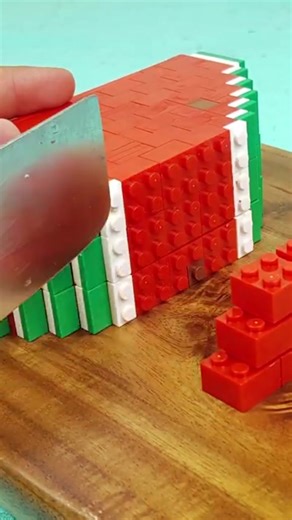 Lego Watermelon Ice Cream - Lego In Real Life - Stop Motion Cooking #lego #legocooking #cooking