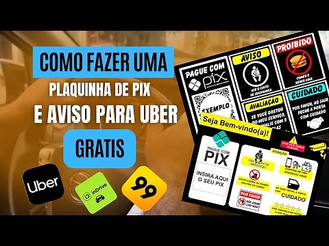 🌕 Pix and Notice Signs for Uber: Simple and Practical Tutorial! Free