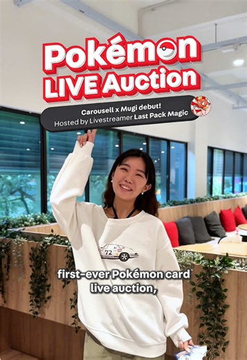 Big news for Pokémon card collectors 🔥 Our first-ever Pokémon card live auction is happening exclusively on Carousell! Featuring cards by @mugi.tcg and live hosted by @Last Pack Magic SG , tune in on 15 May at 8pm for your chance to bid live on major chase cards before they’re gone. Don’t miss it! #Pokémon #LiveAuction #Carousell #Mugitcg #LastPackMagic