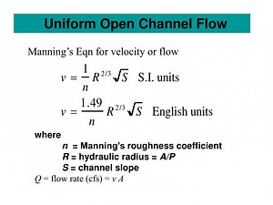 Uniform Open Channel Flow - SlideServe