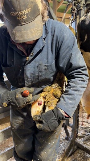 Today on the farm, hoof talk with Tom #cow #hooftrimming #farmlife