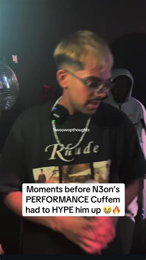 Moments before N3on’s PERFORMANCE Cuffem had to HYPE him up 😭🔥 #n3on #cuffem