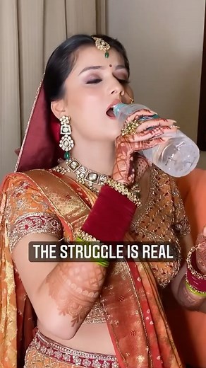 Witty_Wedding on Instagram: "Real struggle of indian bride 😅❤️ . . MUA : @ankursinghimakeovers Your Favourite: @witty_wedding . . #wittywedding #weddingblog #weddingblogger #indianbride #bridemaids #mua #makeup #makeupartist #makeuptutorial #makeuptransformation #reels #bride #bridemakeup #reels #reelsindia #reelsinsta #kalera #bridestyle #bridemakeup"