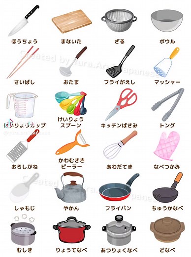 キッチンで使うものの名前｜日本語学習