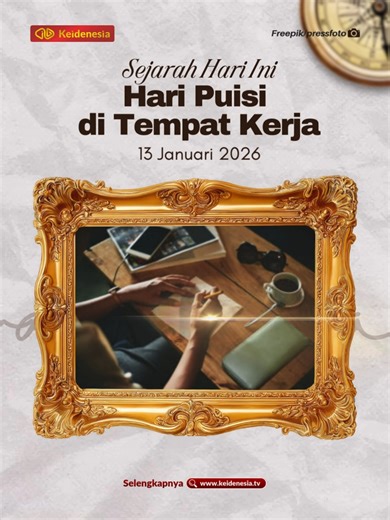 UPdates - Hari Puisi di Tempat Kerja dirayakan setiap Selasa kedua di bulan Januari, yang tahun ini jatuh pada tanggal 13 Januari. Pada hari ini, para pekerja menikmati puisi sebagai sarana relaksasi dan rekreasi saat bekerja. Puisi adalah cara kreatif untuk meningkatkan kemampuan mental dan meningkatkan efisiensi kerja. Disadur dari National Today, sejarah Hari Puisi di Tempat Kerja agak samar; namun, kita menghargai hari ini, yang memungkinkan kita menggunakan sastra untuk relaksasi di tempat 