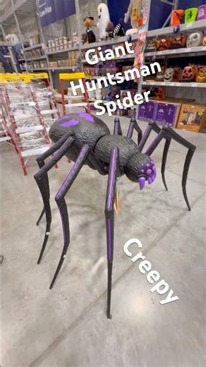 CREEPY HALLOWEEN GIANT HUNTSMAN SPIDER LOWES HALLOWEEN OUTDOOR DECOR #spider #loweshalloween2025