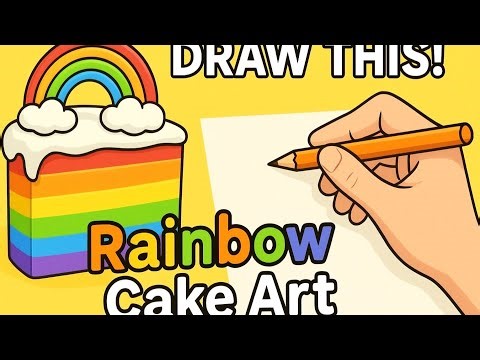 "How to Draw a Rainbow Cake | Easy Drawing Tutorial for Beginners"